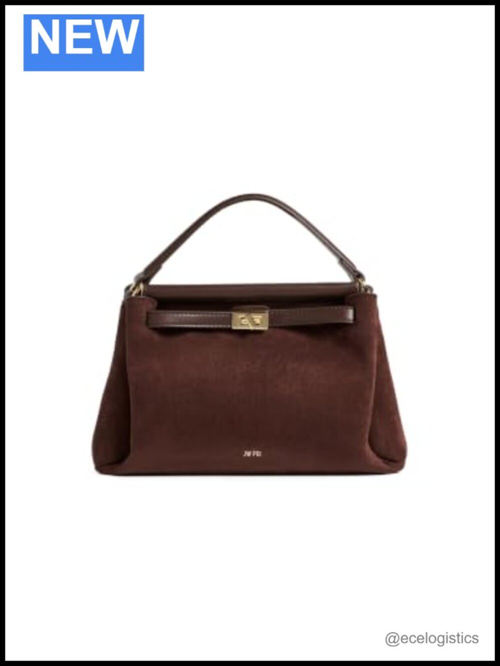 Faux Suede Satchel Handbag with Crossbody Strap